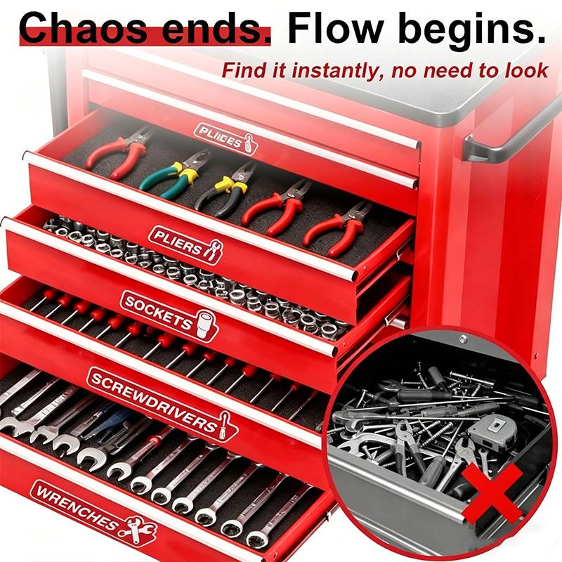 12 Pcs Tool Box Magnetic Labels with Icons, Automotive Toolbox Magnet Stickers