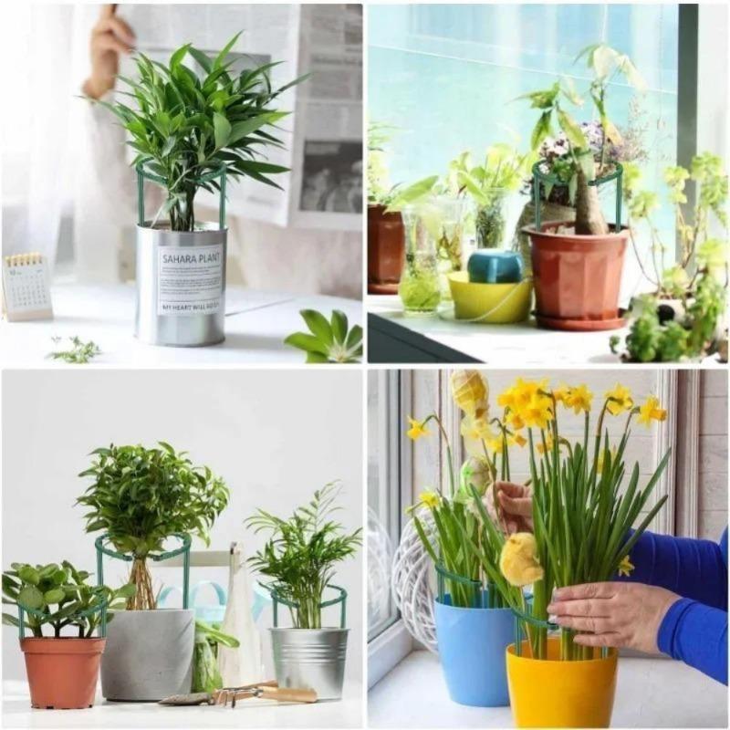 2/4/8PCS Plastic Plant Support Stake Semicircle Greenhouse Fixed Rod Indoor Flower Vine Climbing Bracket Garden Arrangement Holder