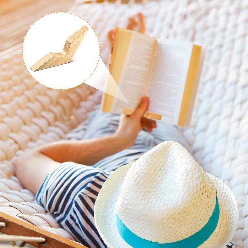 Practical Book Page Holder Page Spreader Thumb Bookmark Wooden Book Reading Accessories for Teachers Students Present