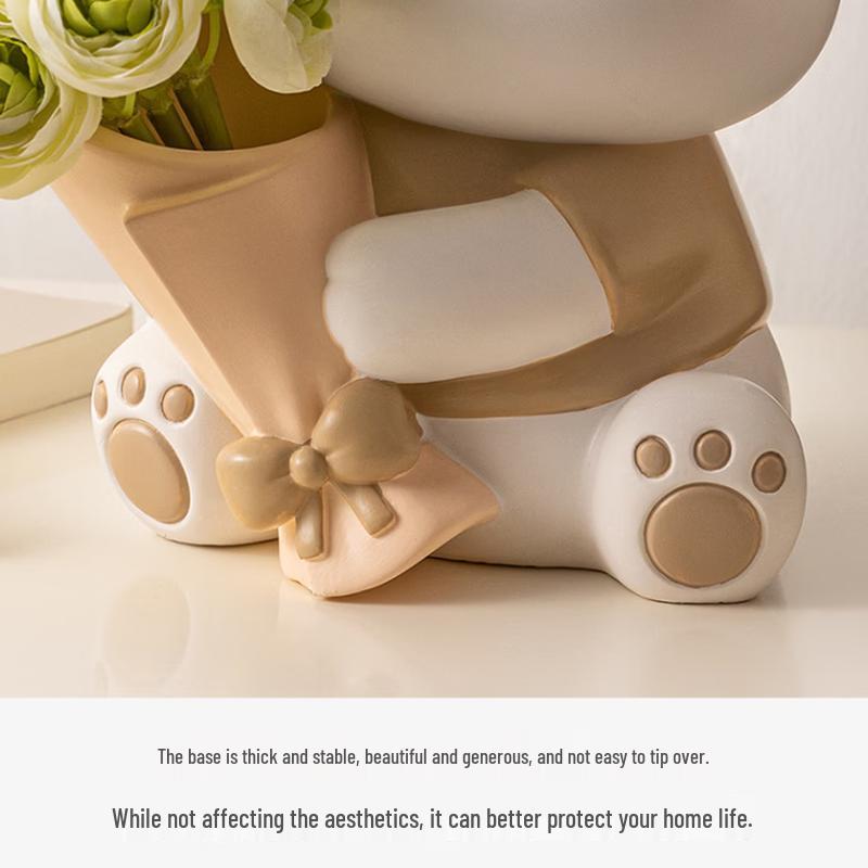 Cream Style Hug Bear Resin Figurine