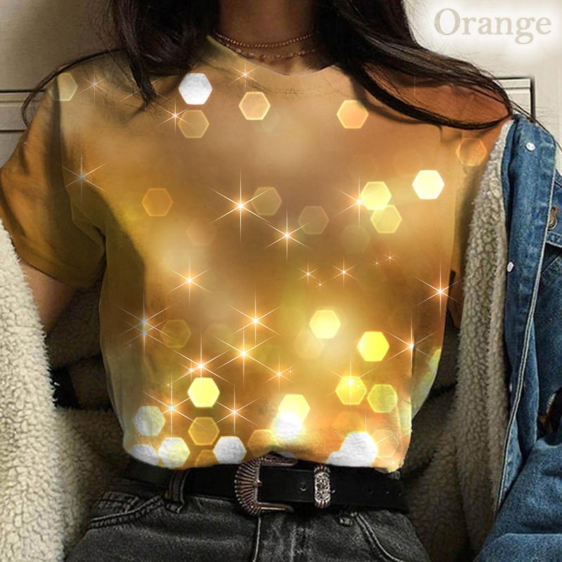 New Color Glitter Pattern 3d Print T-shirt Unisex Casual Sround Neck T Shirt