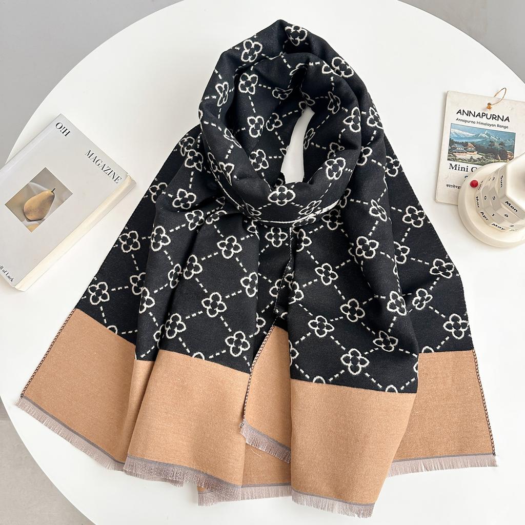 Women S Faux Cashmere Scarf Thick Warm Versatile Shawl Korean Fashion