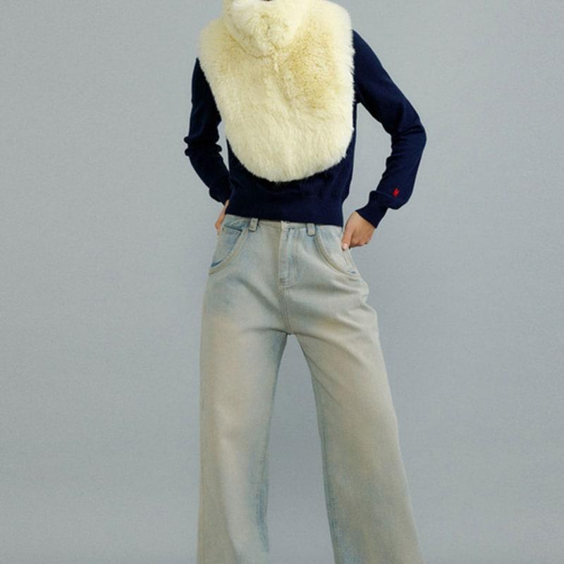 molliolli FLO fur dicky muffler [pear sorbet]