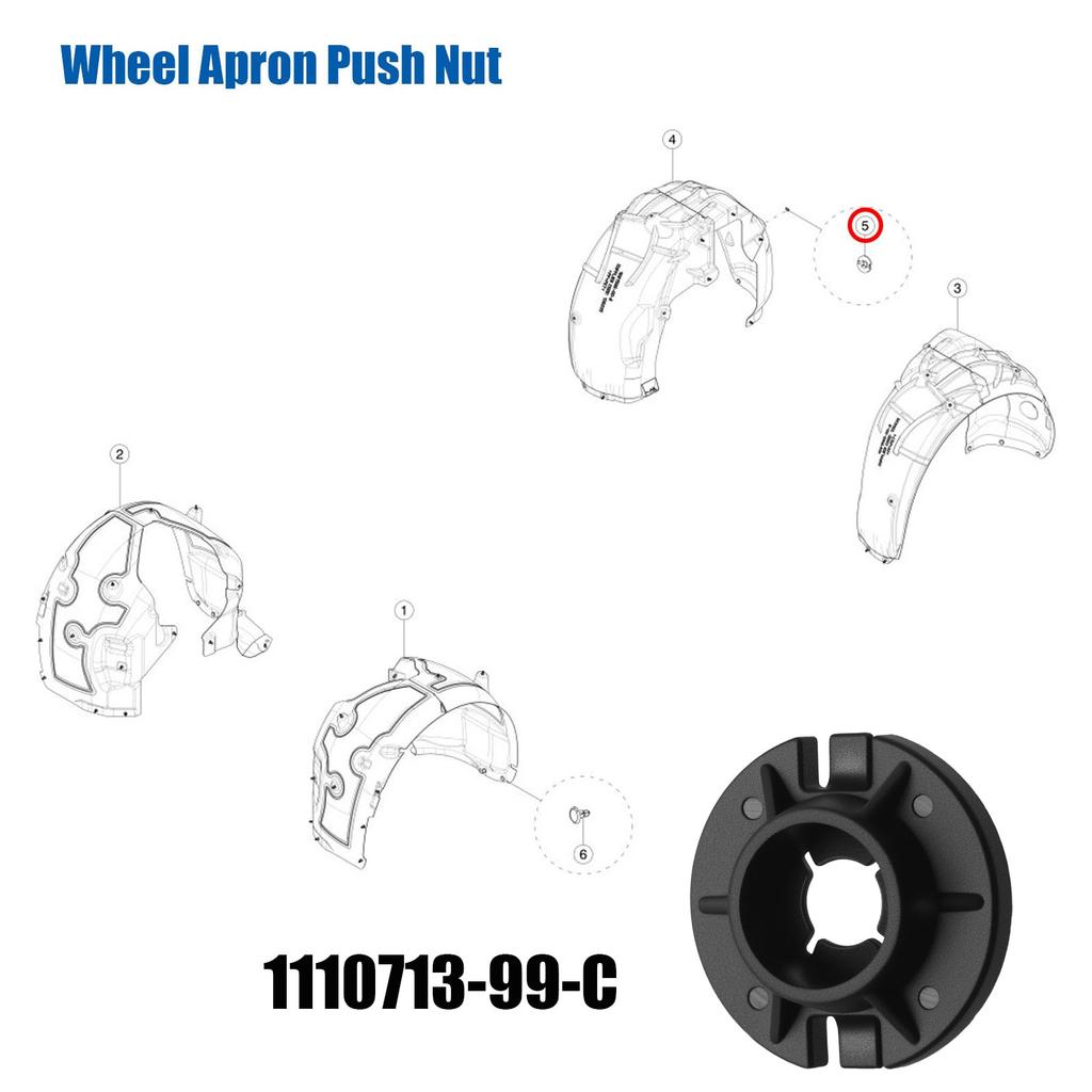111071399C for Tesla Model 3 Wheel Apron Retainer Nut Interior Sound Insulation Push Nut Engine Cover Nut