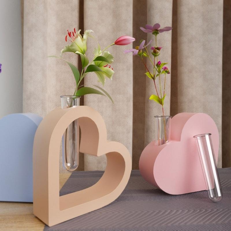 Heart Shaped Vase Silicone Mold DIY Epoxy Resin Molds Test Tube Flower Pots Container Mold Hydroponic Plant Plaster Mold