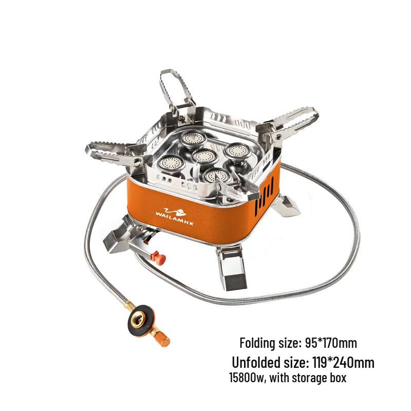 OEING Portable 5-Head High-Power Camping Gas Stove