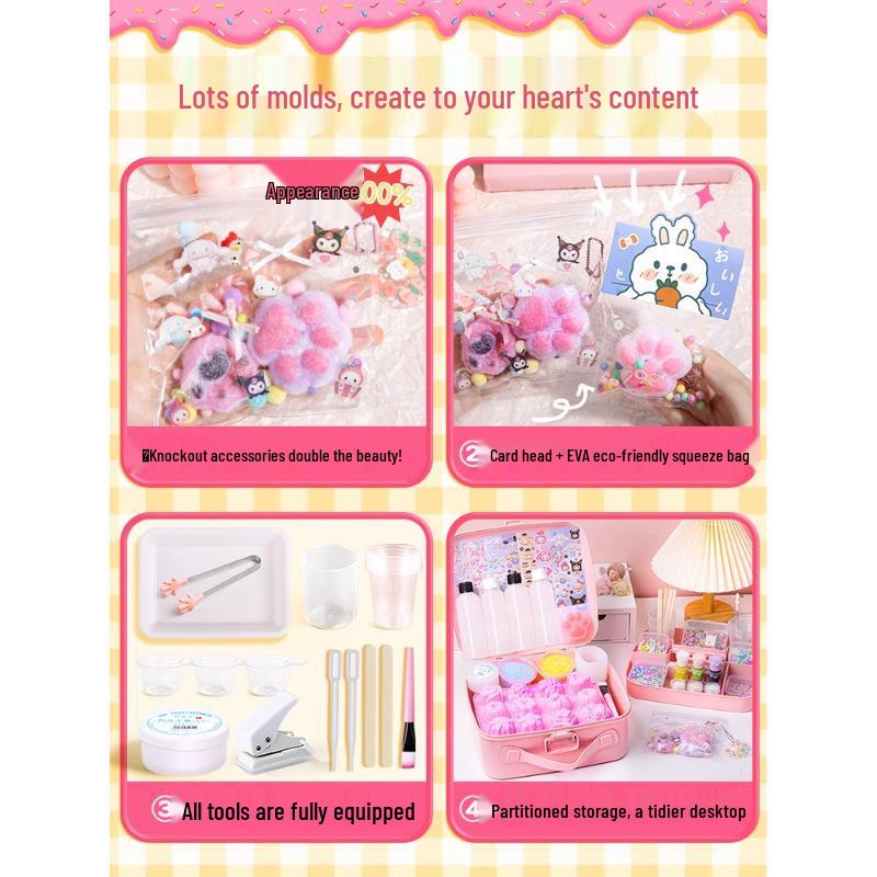DIY Cat Paw Stress-Relief Silicone Craft Kit for Kids