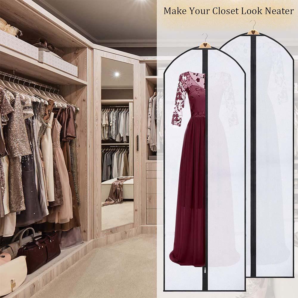 Übergröße 60x180cm Staubschutzhülle für Brautkleider Anzüge Mäntel und Jacken Staubdichter Kleiderschutz mit tragbarer Tasche