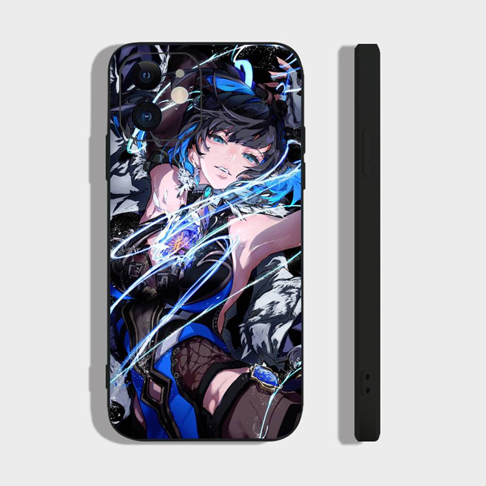 Yelan Anime Game Genshin Impact Phone Case For IPhone 17 Air 16 15 14 13 Pro Max 11 12 Black Silicone Cover