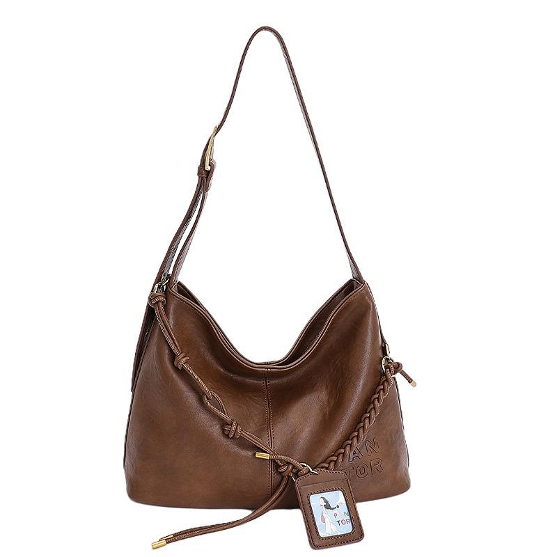 A Retro Casual Single-shoulder Crossbody Bag for Commuting To Work, A Soft Leather Large-capacity, Relaxed Tote Bag