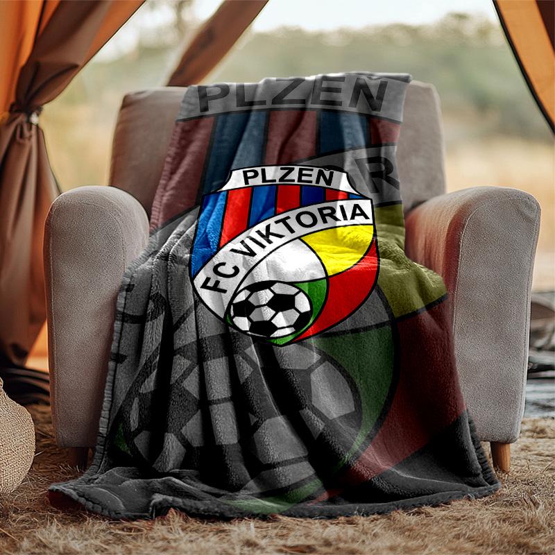 Fc Viktoria Flannel Blanket Soft Warm All-Season Throw, Design for Camping, Car Travel, Hiking Sofa, Bed, Office Perfect Gift for Parties