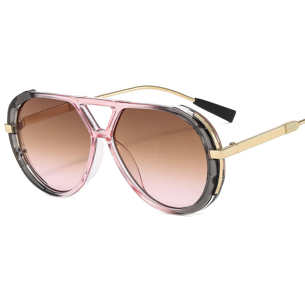 2024 Cheap Sunglasses Vintage Custom High Quality Sunglasses Own Logo Uv400 Mens Metal Frame Double Bridge Sunglasses