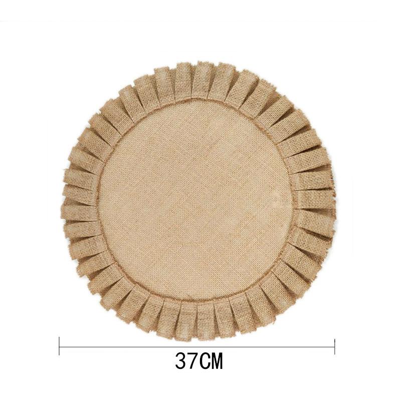 6/4pcs Jute Woven Placemat Nordic Style Dining Mat Environment Protection Jute Linen Insulation Home Dining Table Decoration Mat