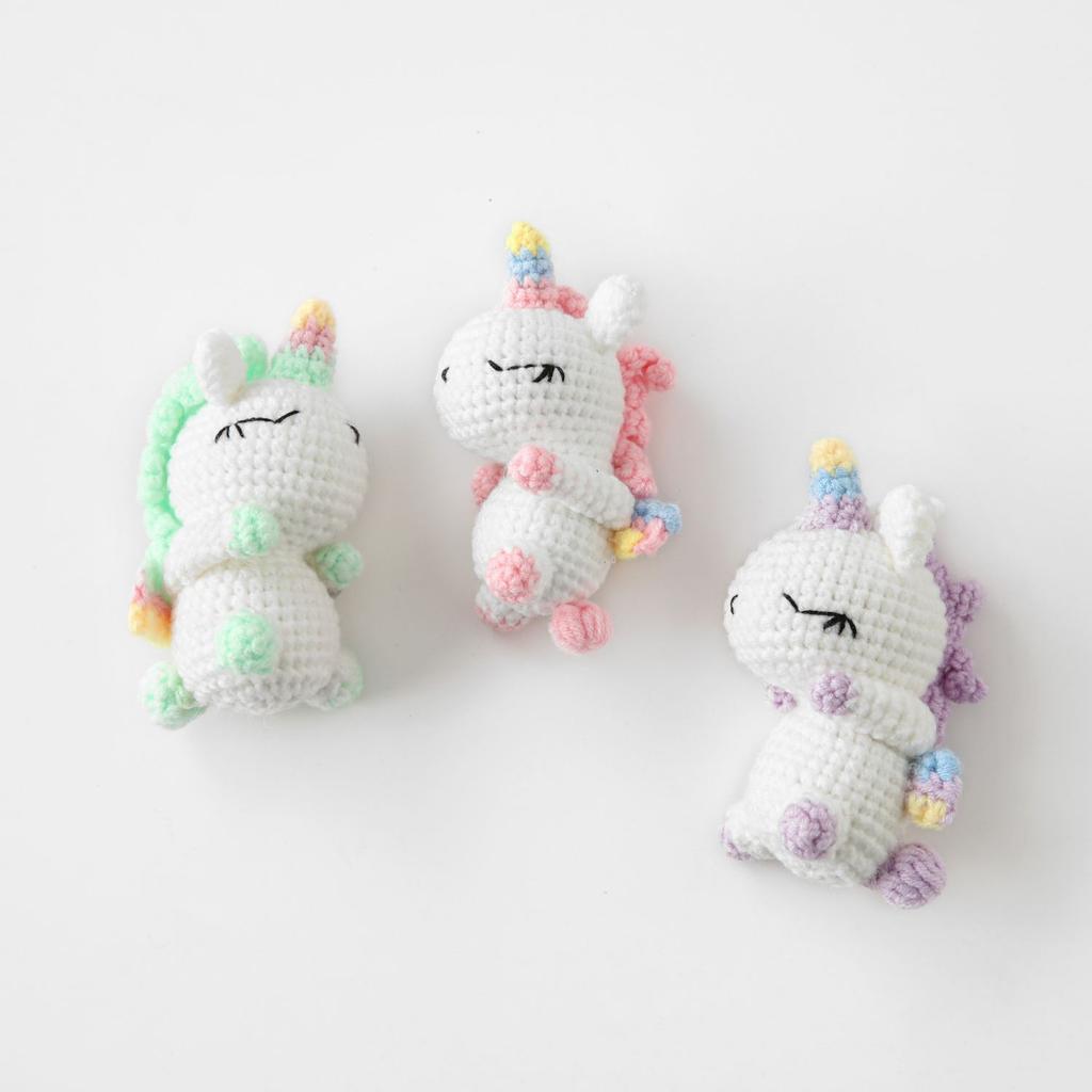 Funny Crochet Positive Energy Unicorn Dolls Home Room Decoration Handmade Knitted Unicorn Desktop Ornament Christmas Gifts