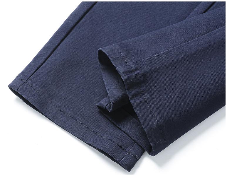 2024 Men's Hong Kong Slim Fit Casual Cotton Pants: Breathable, Elastic, Straight-Leg, Versatile Long Pants for Summer