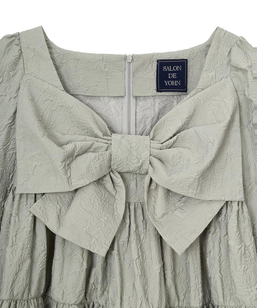 Salon De Yon Ribbon Point Mini Dress_ Green