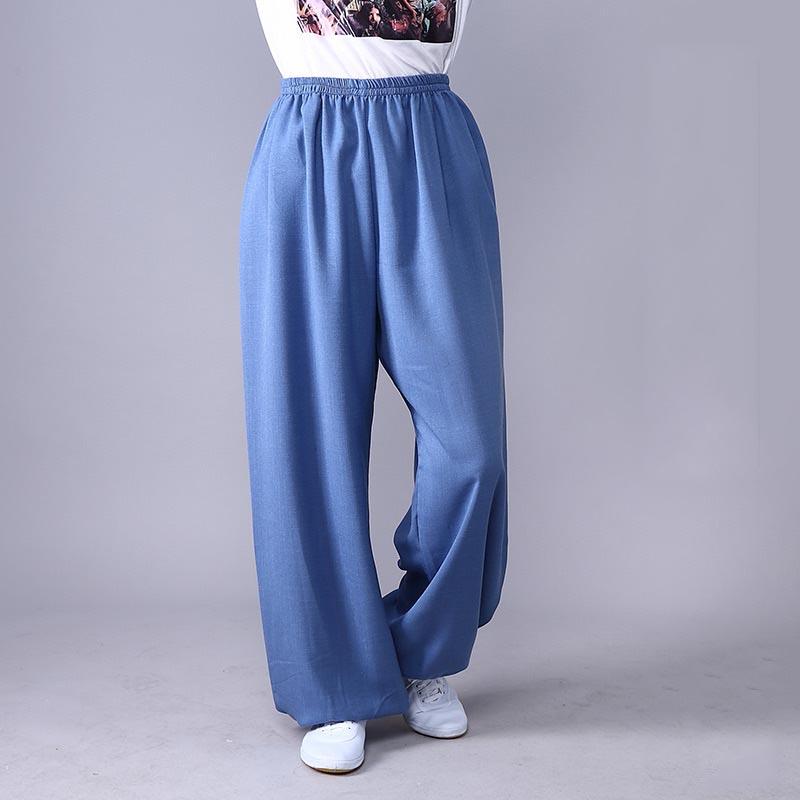 Jarní a letní dámské bavlněné lněné kalhoty Tai Chi, prodyšné, s lucernou, kalhoty na bojová umění, jógu, taekwondo, box, karate, jeet kune do