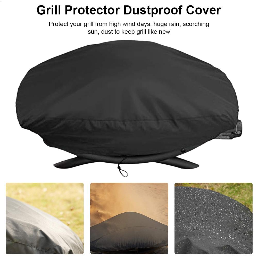 Oxford BBQ Cover Outdoor Dustproof Waterproof ForWeber Heavy Duty Grill Covers Rain Protective Outdoor Barbecue Cover Round