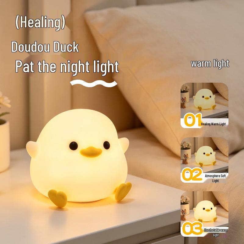 Purring Cat Night Light: Soft Bedside Lamp for Children's Sleep & Bedroom Decor