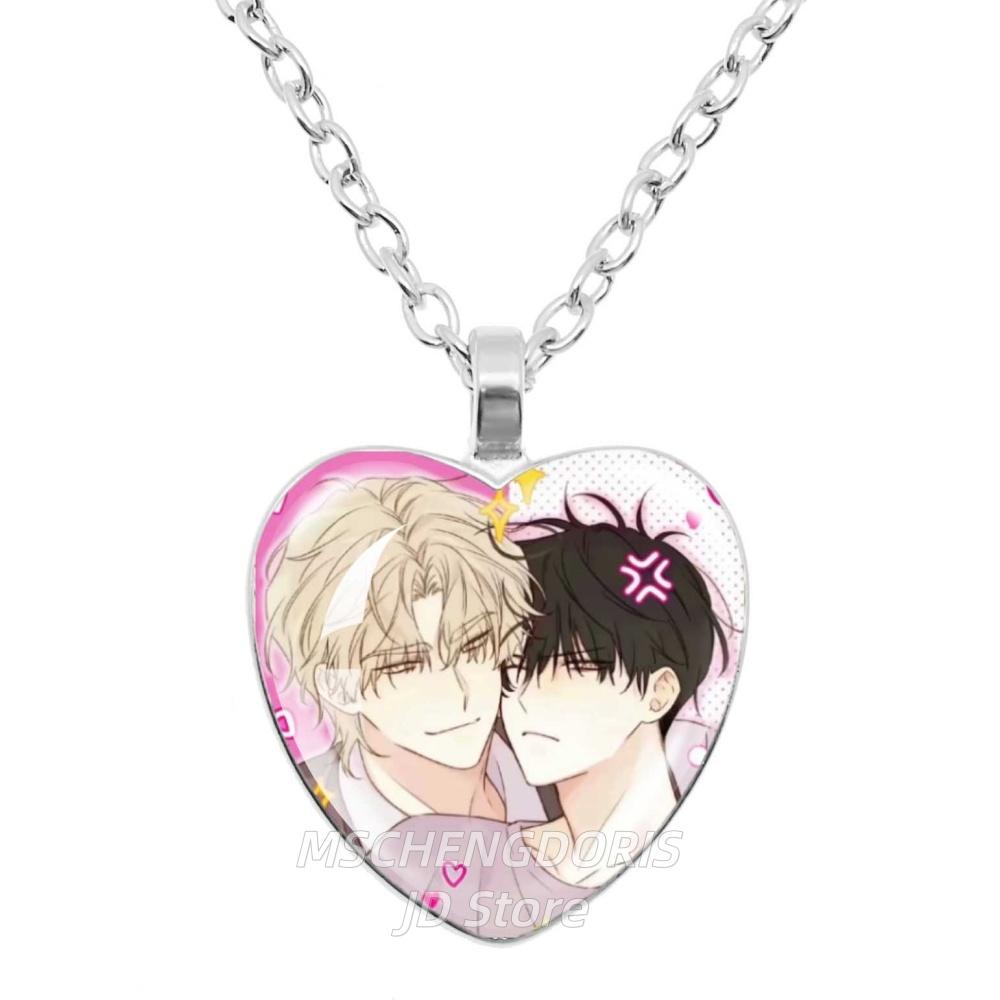 Low Tide In Twilight Anime Necklace Taeju YEO Euihyun KIM Glass Cabochon Heart Shaped Pendant Necklace Charm Jewelry Gift