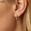 Effie Queen Edelstahl 18 Karat Gold Zirkonia Geometrische Creolen Einfacher Schmuck für Damen, Herren Hochzeitsfeier Geschenk STKE02