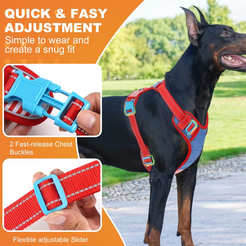 No-Pull Dog Harness Vest with Striped Color Block Design New Macaron Colors Adjustable Escape-Proof Pet Leash Set for Walking