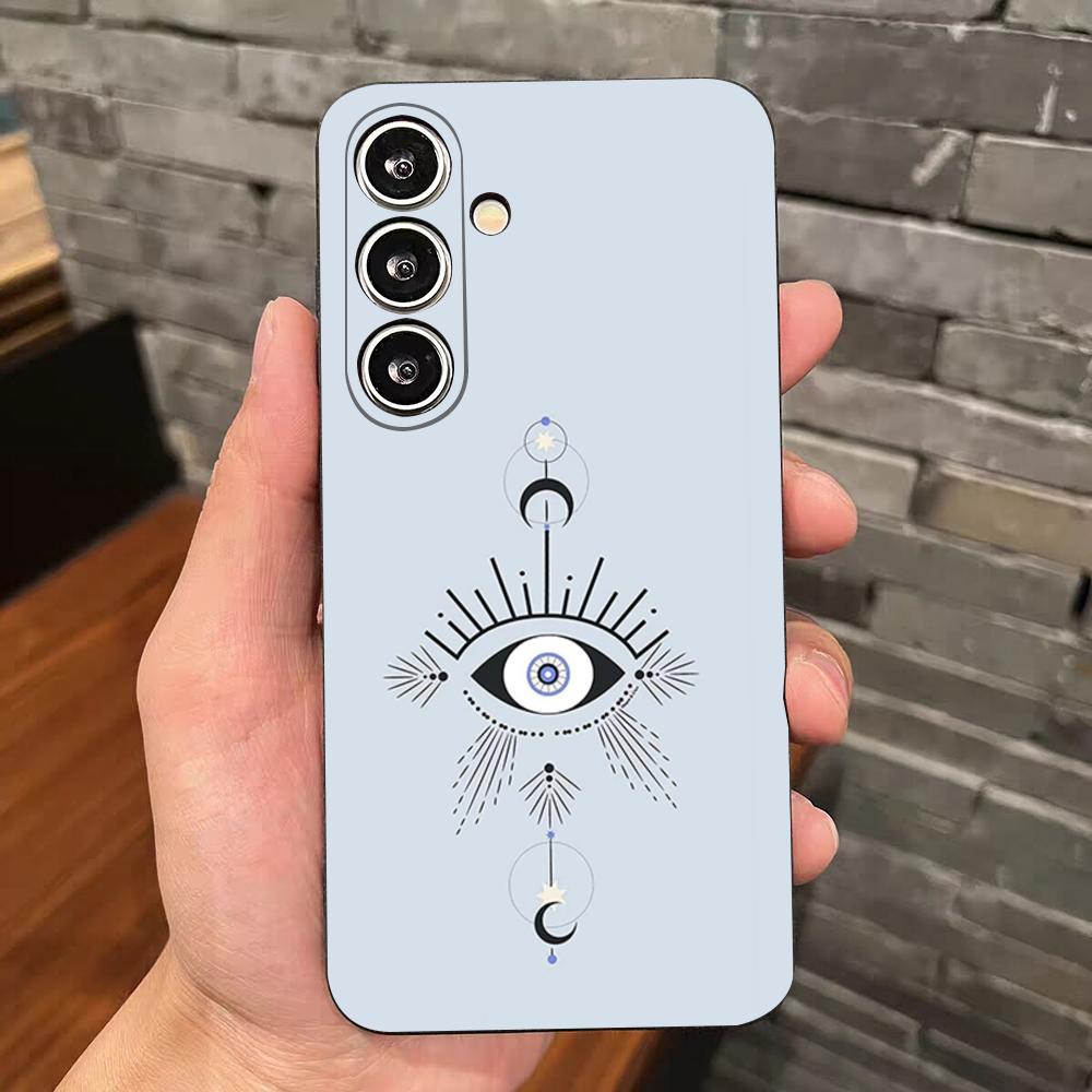 Vintage Evil Eyes Blue Phone Case For Samsung S25 Edge S24 S23 S22 S21 S20 Ultra Plus Fe Galaxy A54 A53 A34 A25 A16 Silicon Cove