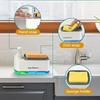 Hand and Dish Soap Dispenser Set Detergent Dispenser Sponge Holder 2-in-1 Countertop Soap Pump Dispenser for Kitchen Sink