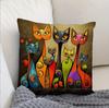 Lebendige Böhmischer Stil Kurzer Plüsch Kissenbezug 45x45cm Bezauberndes Kätzchen Wohnzimmer Schlafzimmer Dekor (Kissenfüllung nicht im Lieferumfang enthalten)