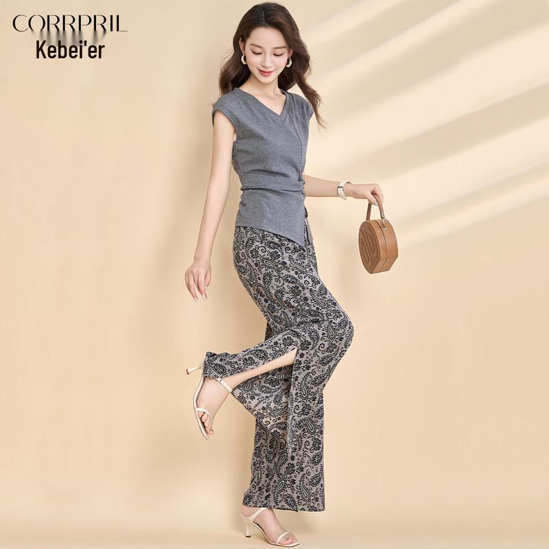 Kabei er Women s Short-Sleeve Wide-Leg Pants Set XL