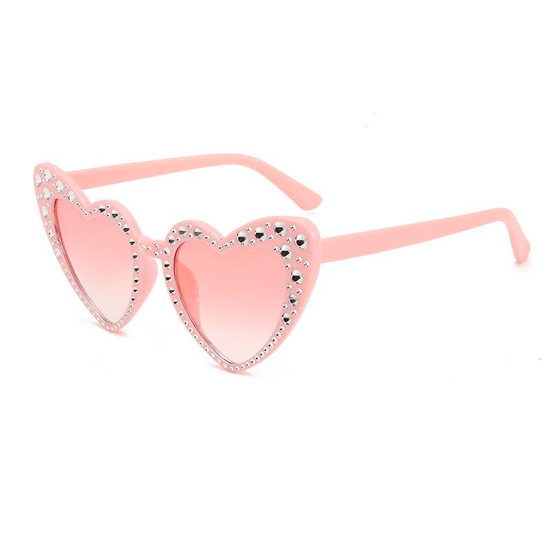 Celebrity Heart-Shaped Rhinestone Party Sunglasses - Street Style Fashion Bling