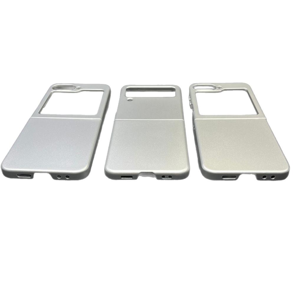 Suitable for Samsung Galaxy Zflip6 Hard Shell Wear Resistant Silver Folding Mobile Phone Case Anti Fall
