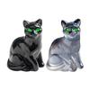 6Pcs Mini Resin Cats Glow-in-the-Dark Transparent Kitten Ornaments Miniature Cat Figurines for Fairy Garden Decor Micro Landscapes Crafts