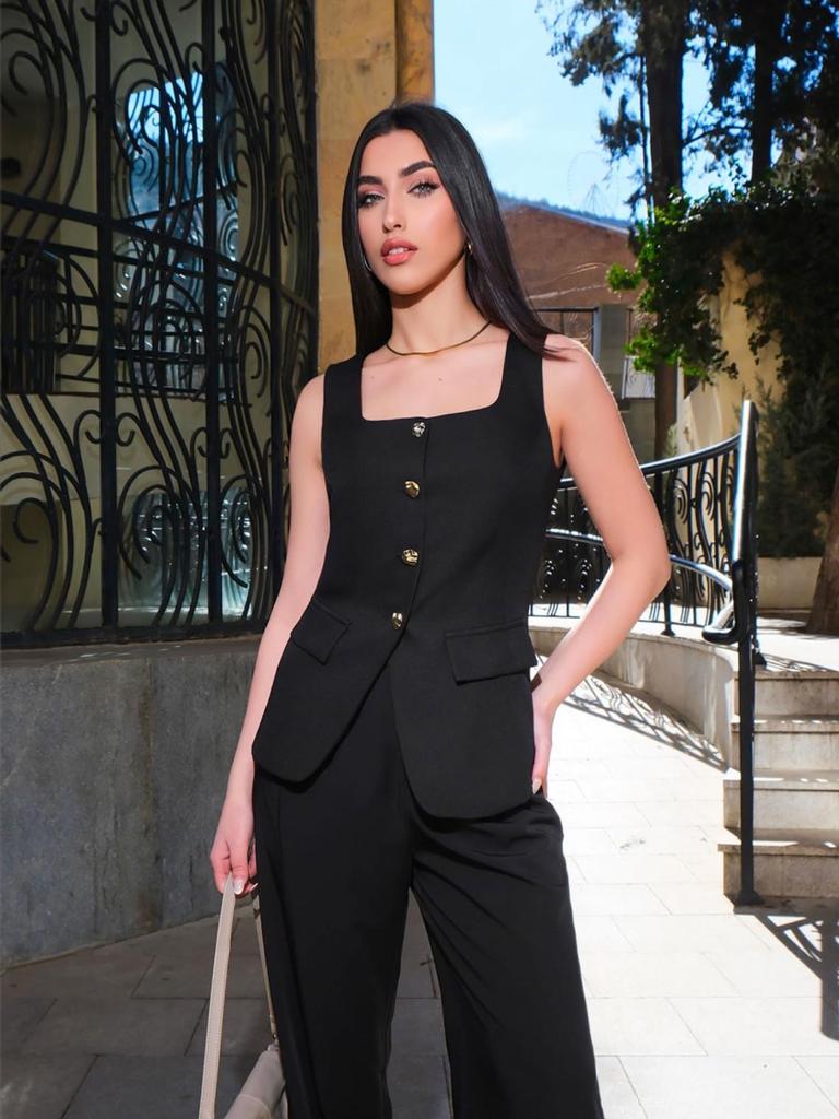 European and American Women's Elegant Sleeveless Slim-Fit Suit Vest