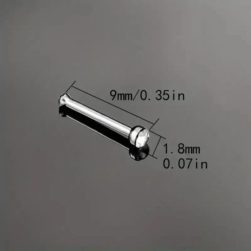 60 Pieces/set of Fashionable Rhinestone Nose Studs, Stainless Steel Nose Rings for Women's Daily Wear, Holiday Banquet Jewelry Accessories