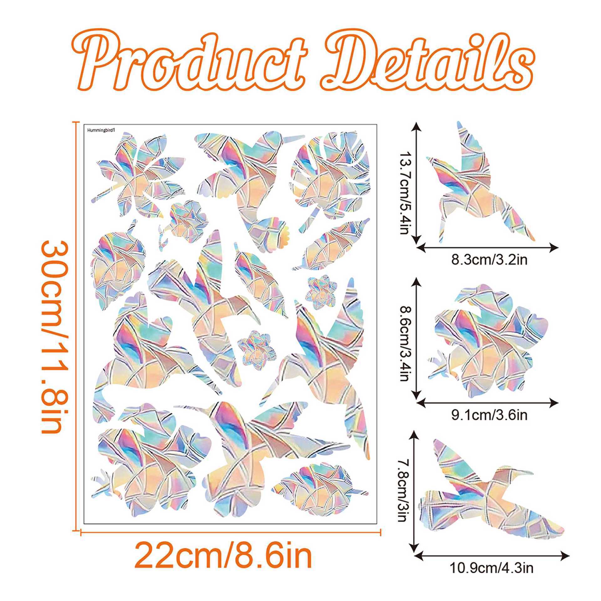 

Mushroom Butterfly Sun Catcher Static Window Clings Anti Collision Window Decals for Bird Strikes Glass Awareness Stickers