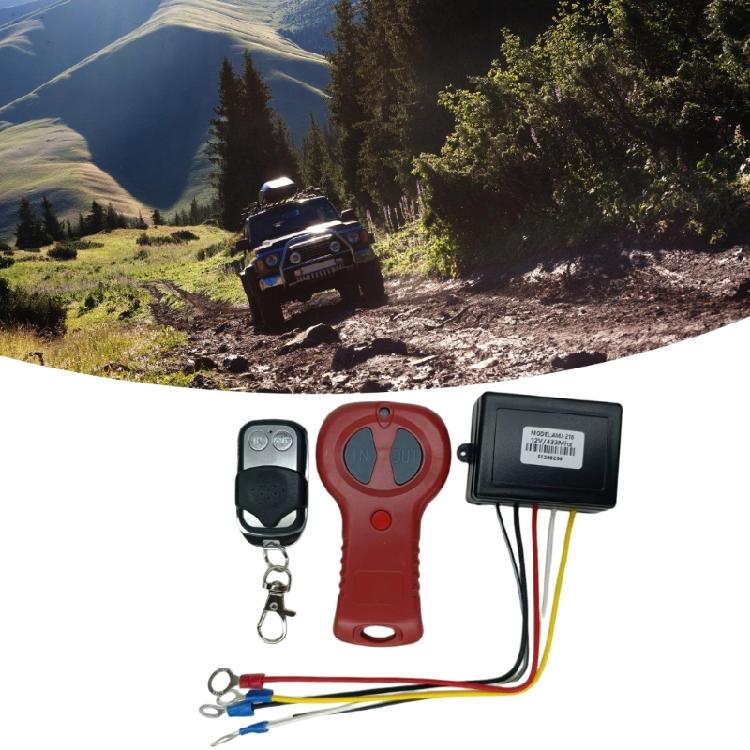 50Ft/15M Winch Control System Wireless Winch Remote Control Kit Handset Switches Controller Receiver Kit for Car ATV SUV