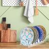 Elegant Dinnerware Display Stand Acrylic Plate Holder With 6 Slots Setting Plate Rack For Showcasing Dinnerware