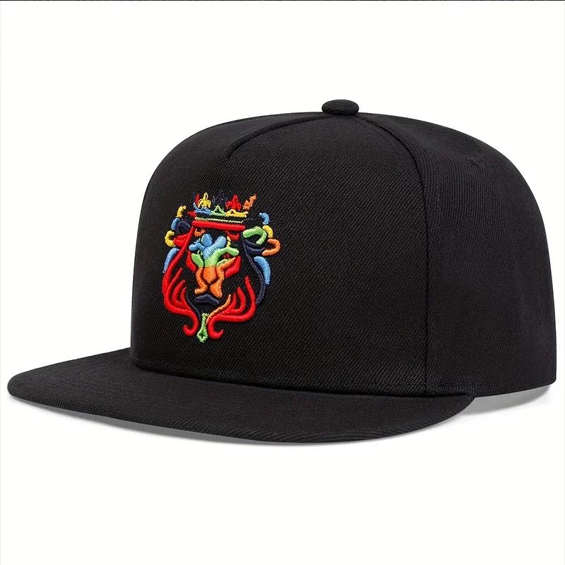 Hip-Hop Stitching Embroidered Crown Lion Neutral Gender Women Men For Hats Spring Autumn Outdoor Adjustable Casual Baseball Caps Trucker Sunscreen