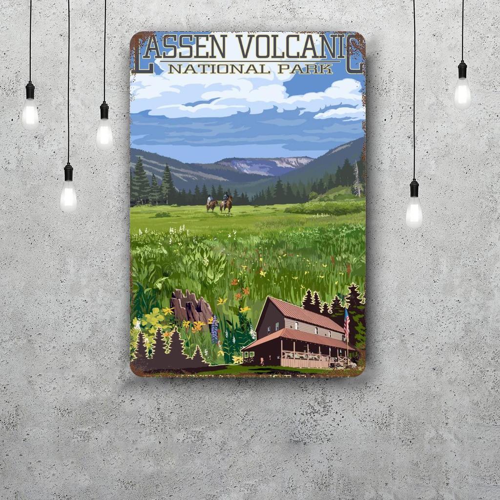 Lassen National Park Retro Vintage Tin Sign Poster Decorative Plaque Metal Plate Wall Decor