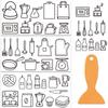 1set 3 Sheets 3 Styles PVC Waterproof Decorative Stickers Self Adhesive Decals for Furniture Decoration Tableware 300x150mm 1 Sheet/style