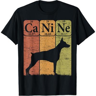 Doberman Pinscher Dog Periodic Table Elements Dog Canine T-Shirt