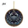 Hanging Home Ornament 2D Flat Pearl Painting Ornament, Double Sided Zodiac Theme Gem Decorative Pendant Art Craft, Rhinestone Beads Pattern