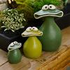Skurrile Frosch-Gartenstatue Niedliche Froschfigur mit großem Maul und albernem Ausdruck für Terrasse Rasen Garten Balkon Veranda Außen Innen Dekoration