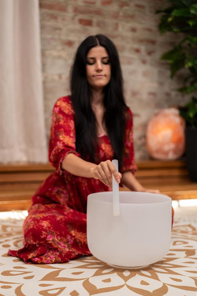 MEINL Sonic Energy Collection Bol Cântător de Cristal Tijă Silicon CSBRM, Acoperit, Mediu, 7,8"