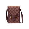 Borsa a tracolla mini Horsebit 1955, Tela GG Supreme Beige Borgogna, Borsa a mano porta telefono unisex per uso quotidiano e viaggi 625615-F6B3G-9865