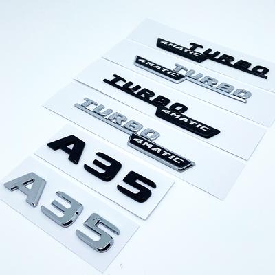 2017 Silver Black Letters A35 Turbo 4matic Emblem for Mercedes Benz AMG Car Fender Trunk Rear W176 W177 Logo Sticker