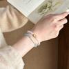 Two-color natural stone beaded bracelet, women's commuting versatile high-end bracelet, new Chinese fashion temperament jewelry