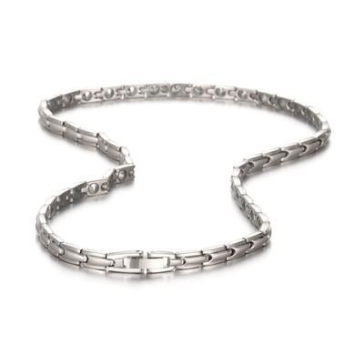 54 Pieces Pure Germanium Necklace Stainless Steel Necklace Hematite Popular Static Eliminator Fashion Jewelry Korantto Small and Light Sports Necklace