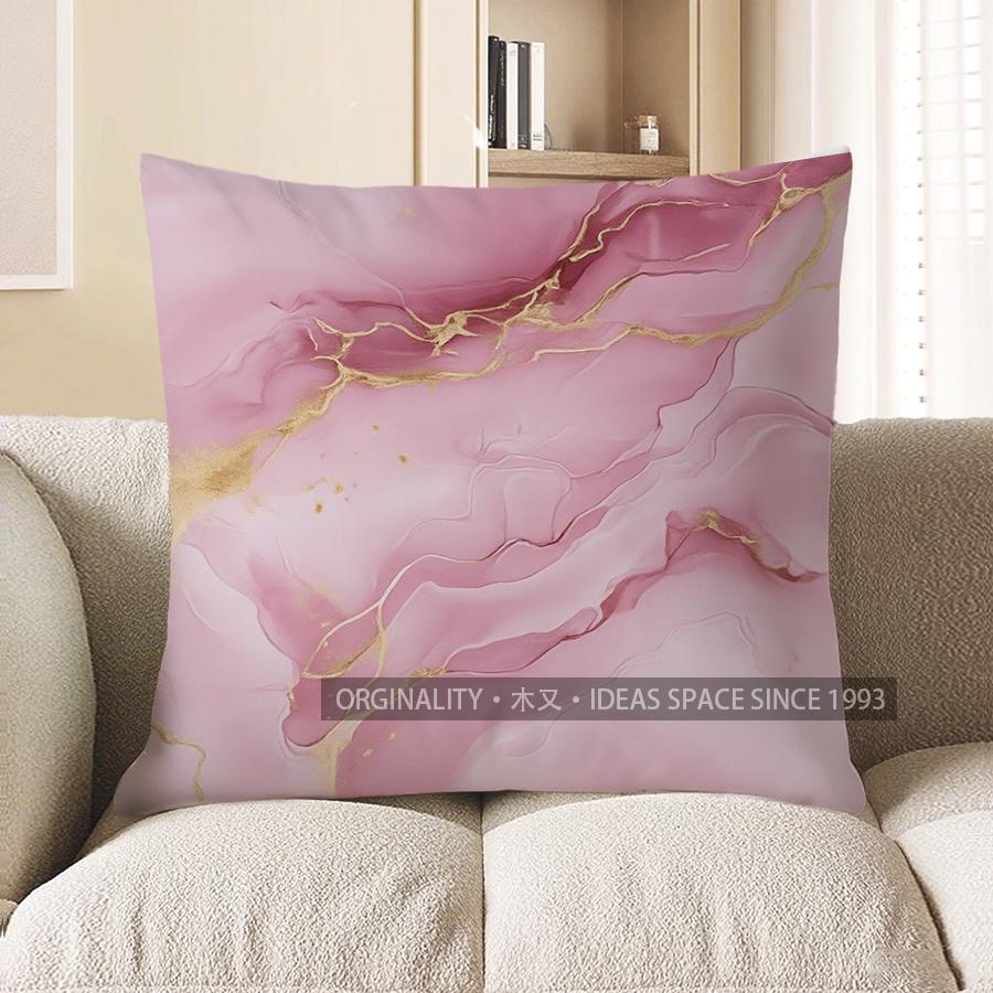Декор для дома Розово-золотой мраморный узор Наволочка для подушки Узор Наволочка для подушки Подходит для дивана Спальни Автомобиля Наволочка 40x40cm